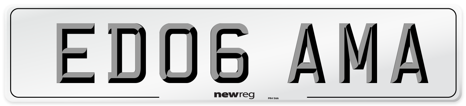 ED06 AMA Number Plate from New Reg